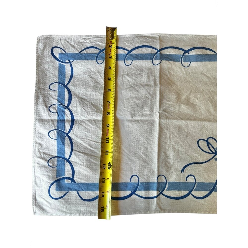 Vintage Southwest Tablecloth & 6 Napkins Set Blue & Orange Cotton Chilis Corn - Picture 16 of 16